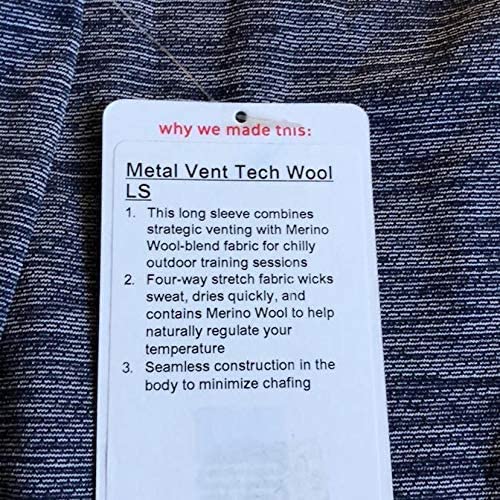 Lululemon Metal Vent TECH Wool LS - DNVY/WHT (Deep Navy/White) (S)