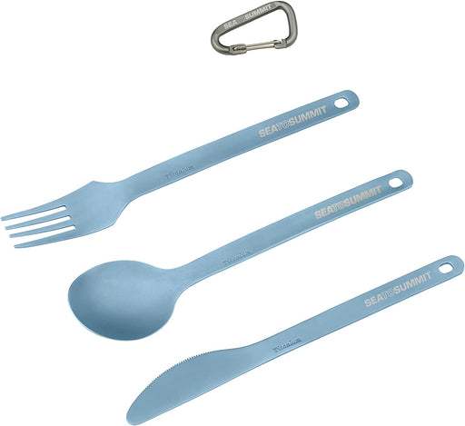 3 Piece Titanium Set (Titanium Spoon, Fork & Knife Set)