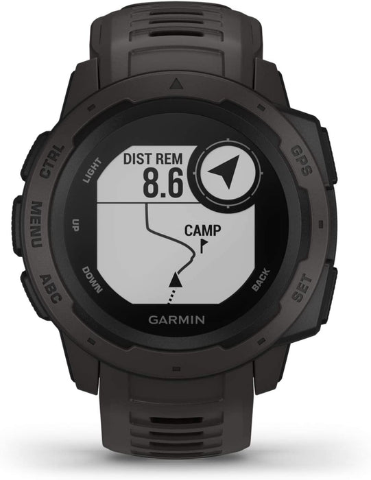 Garmin 010-02064-00 Instinct, Rugged Outdoor Watch with GPS, Features Glonass and Galileo, Heart Rate Monitoring and 3-Axis Compass