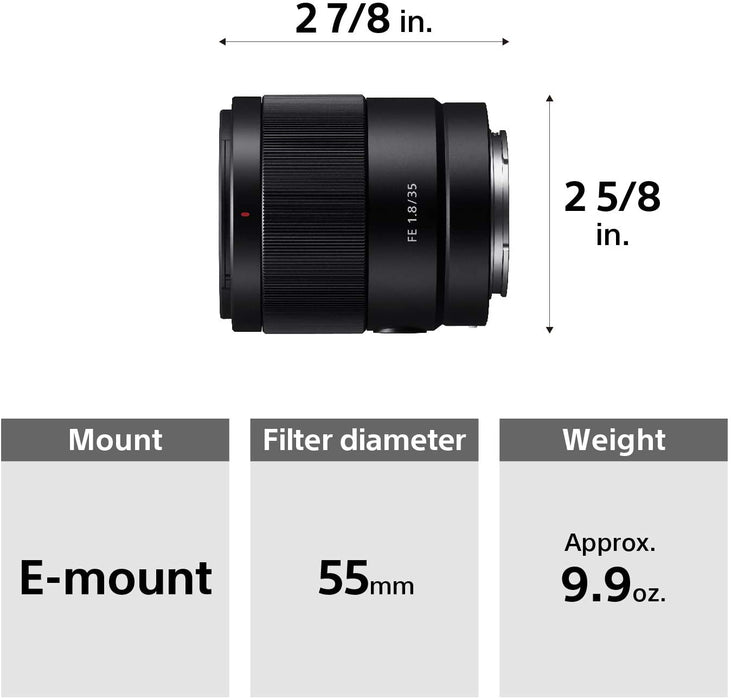 FE 35mm F1.8 Large Aperture Prime Lens (SEL35F18F)