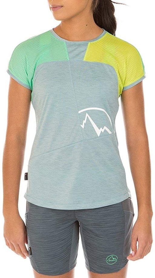La Sportiva Push T-Shirt - Women's, Stone Blue/Jade Green, Small, I86-904704-S