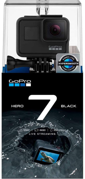 GoPro HERO7 Hero 7 Waterproof Digital Action Camera with 64GB microSD Card Advanced Bundle (Black)