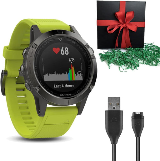 Garmin Gift Pack Fenix 5 GPS Multisport Watch Bundle | Includes Fenix 5 Watch USB Charging Data Cable