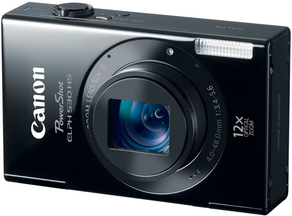 Canon PowerShot ELPH 530 HS 10.1 MP Wi-Fi Enabled CMOS Digital Camera with 12x Optical Image Stabilized Zoom 28mm Wide-Angle Lens with 1080p Full HD Video and 3.2-Inch Touch Panel LCD (Black) (Discontinued by Manufacturer)