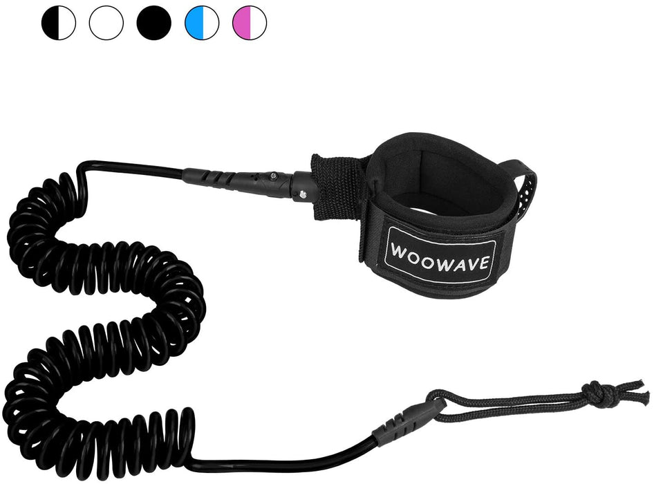 WOOWAVE SUP Leash 11 Foot Coiled Stand Up Paddle Board Surfboard Leash Stay on Board Ankle Strap with Waterproof Wallet/Phone Case