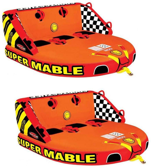 SportsStuff Super Mable Triple Rider Lake Boat Towable Tube (2 Pack)