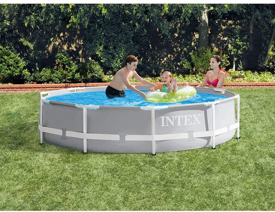Intex 10ft x 10ft x 30in Pool w/ 10 Foot Round Pool Cover and Filter Cartridge