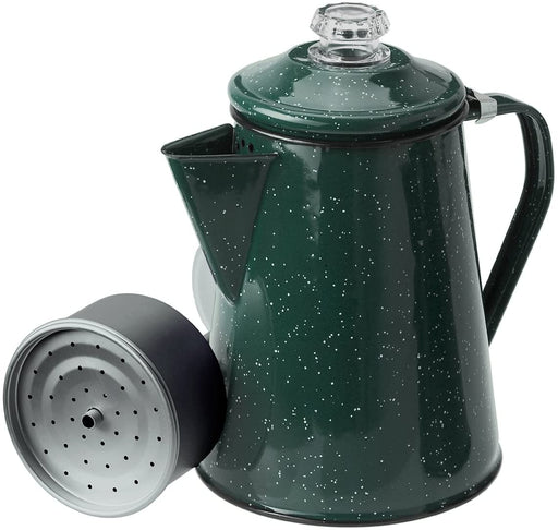GSI Outdoors 8 Cup Enamelware Percolator Coffee Pot for Brewing Coffee Over Stove and Fire | Ideal for Campsite, Cabin, RV, Kitchen, Groups