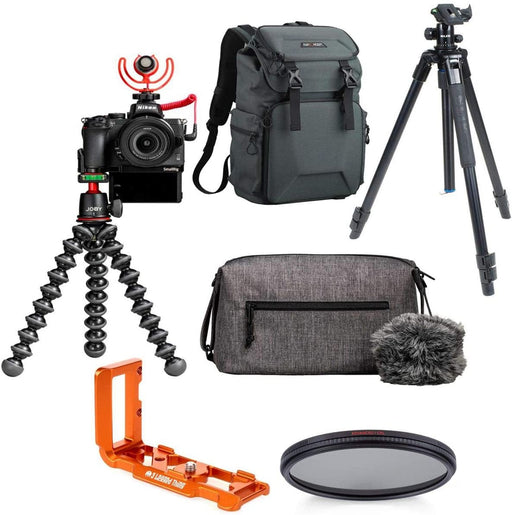 Nikon Creator's Kit with Z 50 DX-Format Mirrorless Camera and Z DX 16-50mm f/3.5-6.3 V R Lens - Bundle with Slik Pro AL-323 BH4 Tripod Camera, Zayla Dedicated L-Bracket, K&F Concept Backpack, More