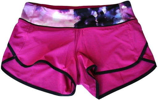 Lululemon Womens Run Speed Short Raspberry Pink Blooming Pixie Black