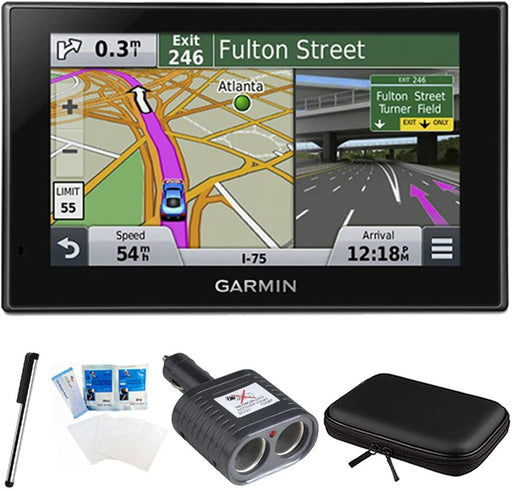 Garmin Nuvi 2689LMT 010-01188-02 North America 6" Bluetooth Voice Activated, Lifetime Maps and Traffic USA Canada Mexico Maps GPS Essentials Bundle Includes Dual Socket Cigarette Adapter & More