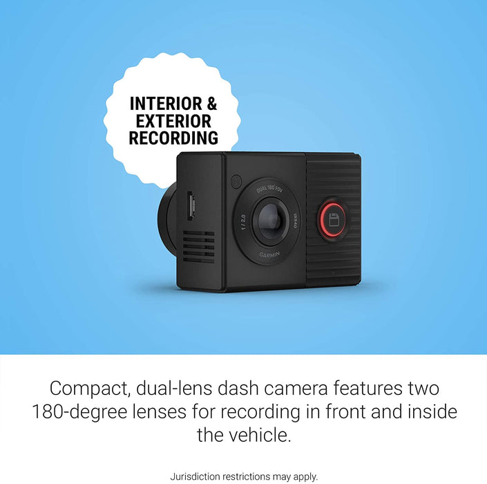 Garmin Dash Cam Tandem, Front and Rear Dual-Lens Dash Camera with Interior Night Vision & SanDisk 256GB Ultra microSDXC UHS-I Memory Card with Adapter - 100MB/s, C10, U1, Full HD, A1, Micro SD Card