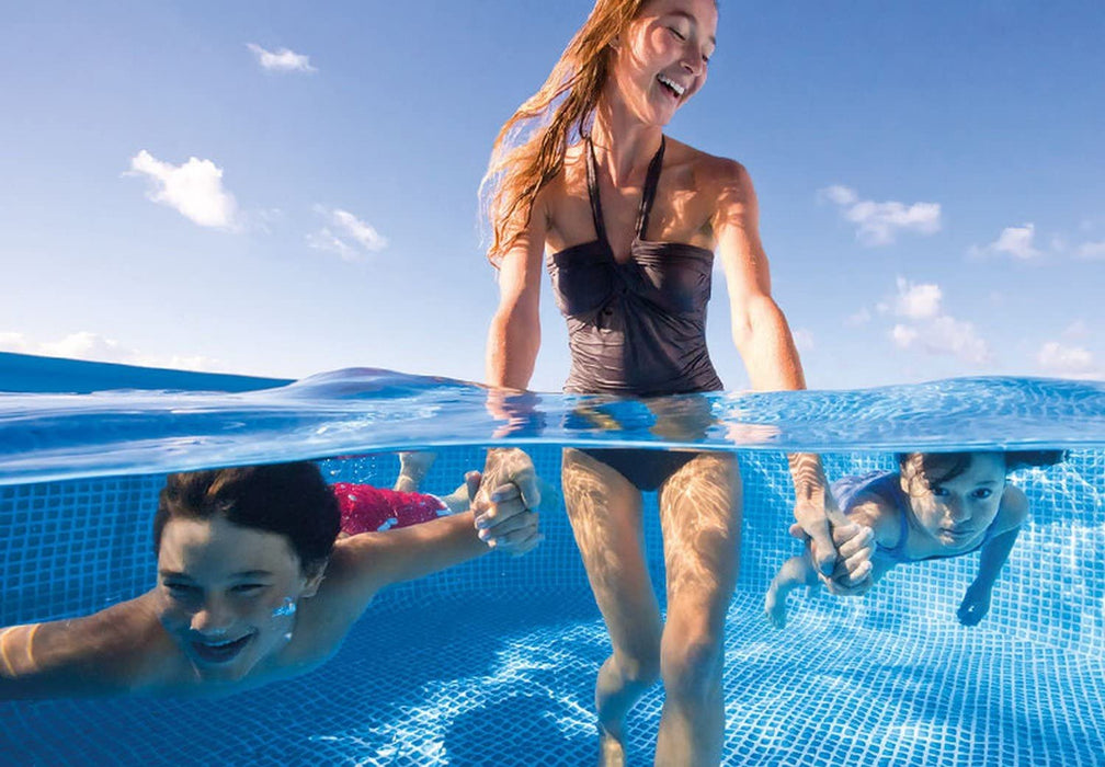 Intex 86" x 23" Rectangular Frame Above Ground Outdoor Child Safe Splash Swimming Pool