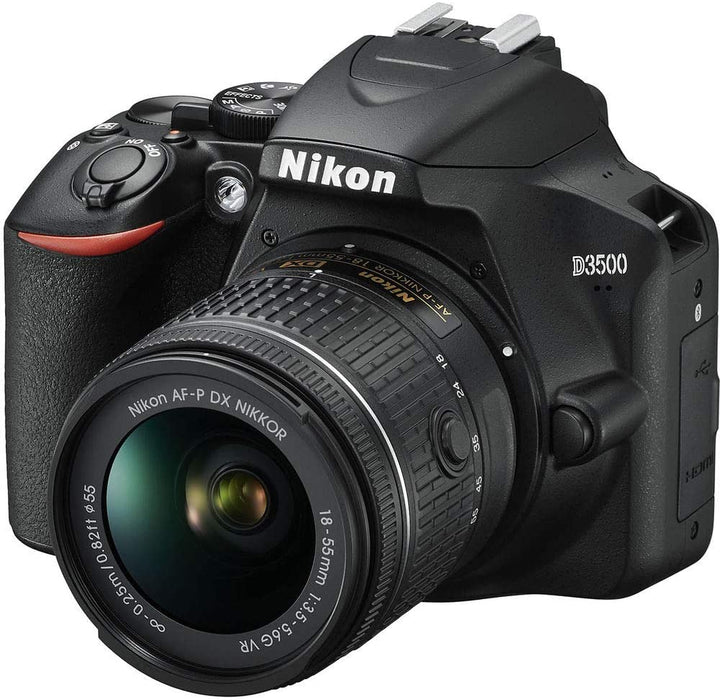Nikon D3500 24.2MP DSLR Digital Camera with 18-55mm and 70-300mm Lenses (1588) USA Model Deluxe Bundle -Includes- Sandisk 64GB SD Card + Large Camera Bag + Filter Kit + Spare Battery + Telephoto Lens
