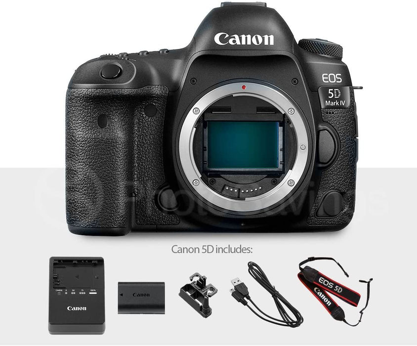 Canon EOS 5D Mark IV DSLR Camera (Body Only) +Pro Broadcast-Quality Interview Condenser Shotgun Microphone & Professional Portable LED Light Kit Along with Xpix Cleaning Accessories