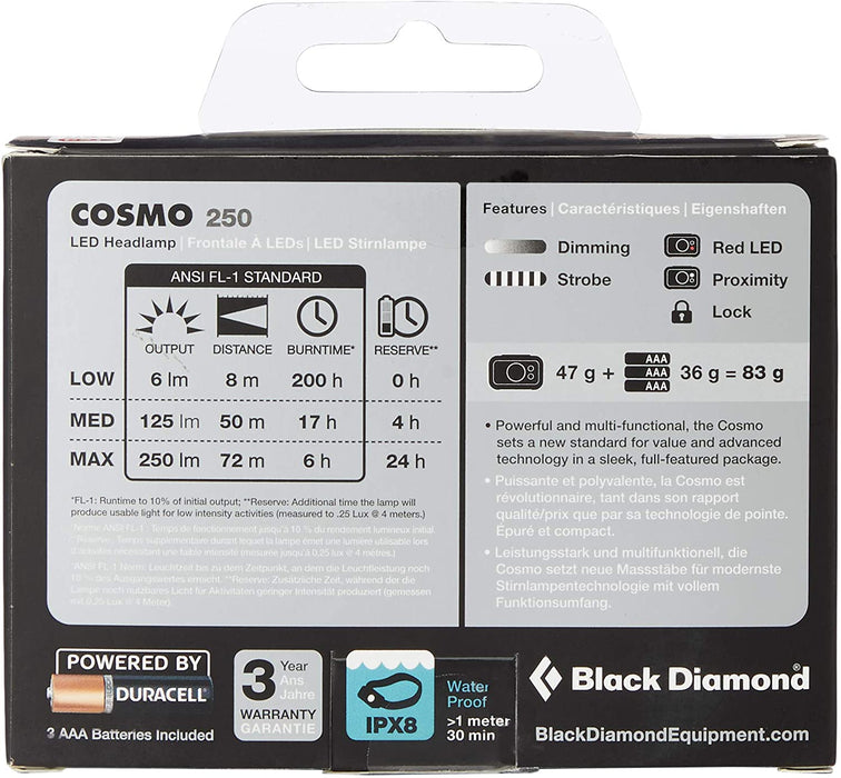 Black Diamond Cosmo 250 BD81050 250 Lumens