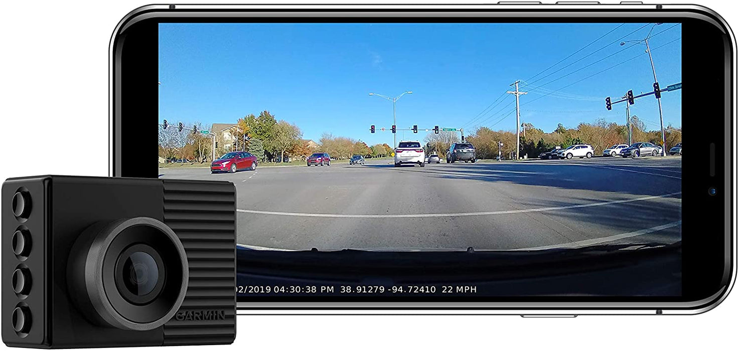 Garmin Dash Cam 46, Wide 140-Degree Field of View in 1080P HD, Very Compact with Automatic Incident Detection and Recording & Mini Suction Cup Mount for Speak, Plus, Dash Cam 45, 55 and 65W