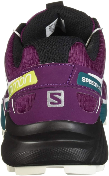 Salomon Women's Speedcross 4 Running Trail Shoes Dark Purple/White/Deep Lake