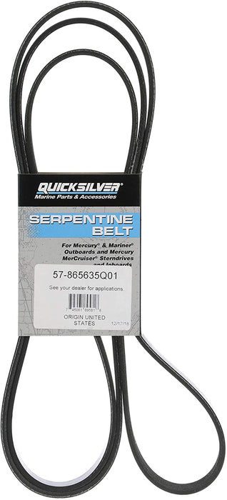 Quicksilver Serpentine Belt 865635Q01-2,519 mm Long - for MerCruiser Stern Drives 496 MAG