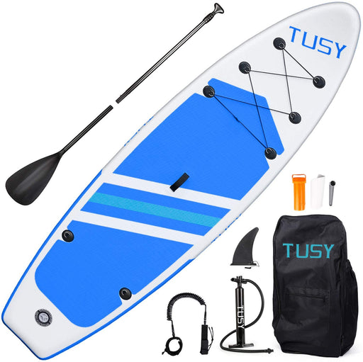 TUSY Inflatable Stand Up Paddleboards 10.6' with SUP Accessories Travel Backpack, Non-Slip Deck Adjustable Paddles