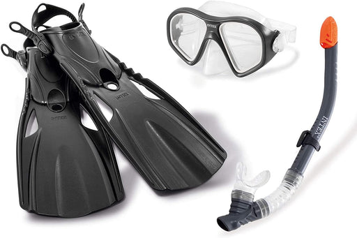 Intex Reef Rider Sport Swim Pool Diving Goggle Mask Snorkeling Set, 14 to Adult