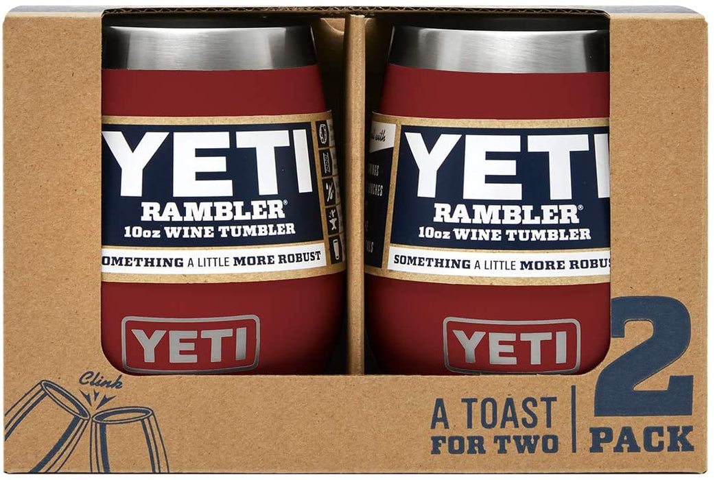 YETI Rambler 10 oz Wine Tumbler, Vacuum Insulated, Stainless Steel, 2 Pack
