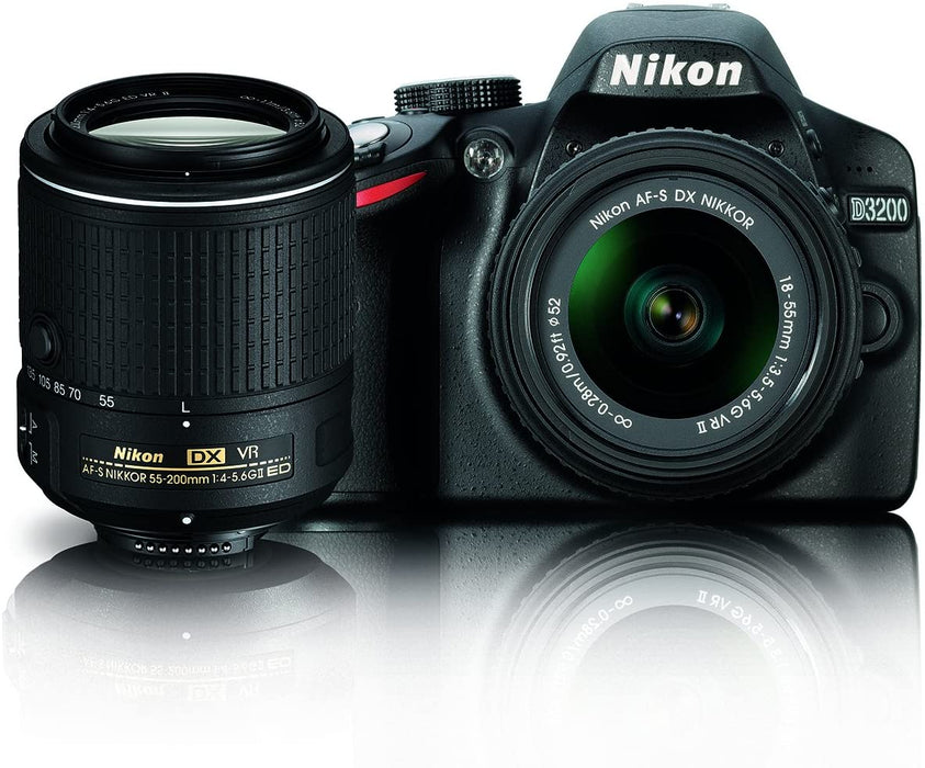 Nikon D3200 24.2 MP CMOS Digital SLR with 18-55mm f/3.5-5.6 Auto Focus-S DX VR NIKKOR Zoom Lens (Black) (OLD MODEL)