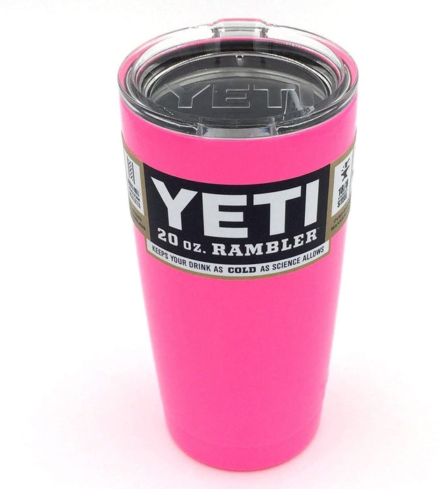 Powder Coated 20oz Yeti Rambler (Gloss Hot Pink)