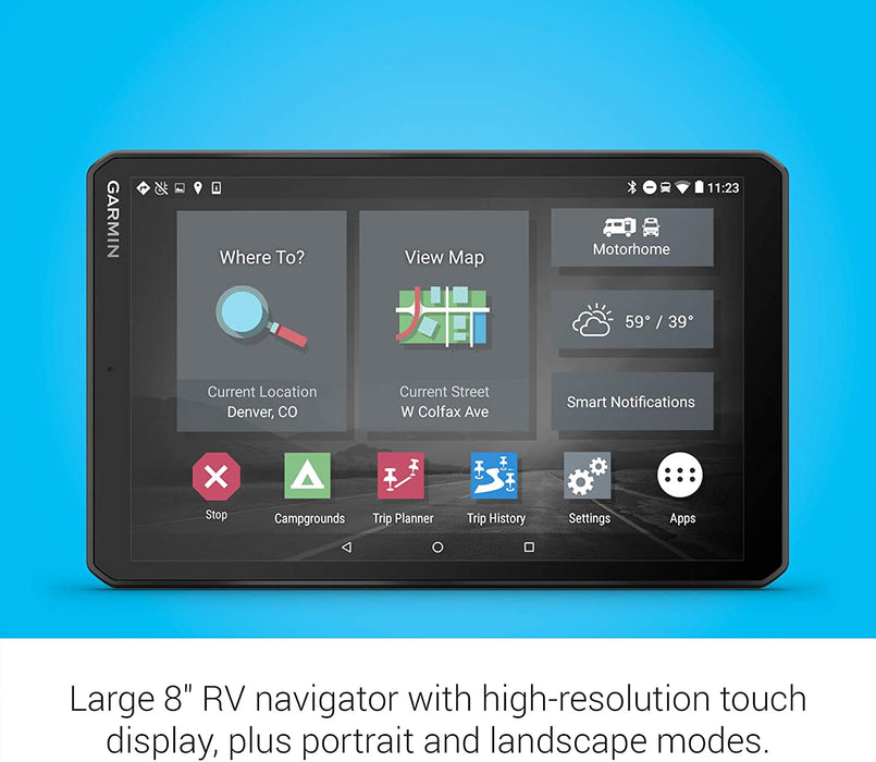 Garmin RV 890, GPS Navigator for RVs with Edge-to-Edge 8” Display, Preloaded Campgrounds