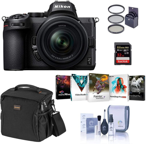 Nikon Z5 Full Frame Mirrorless Camera with 24-50mm Zoom Lens Bundle with 32GB SD Card, Bag, Corel PC Software Kit and Accessories