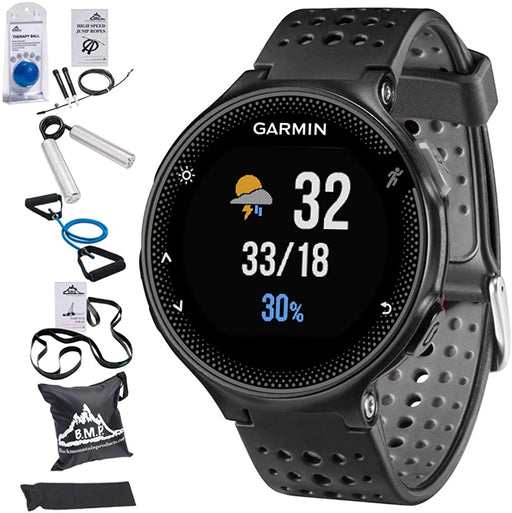 Garmin Forerunner 235 GPS Sport Watch with Wrist-Based Heart Rate Monitor and 7-Piece Fitness Kit (Black)