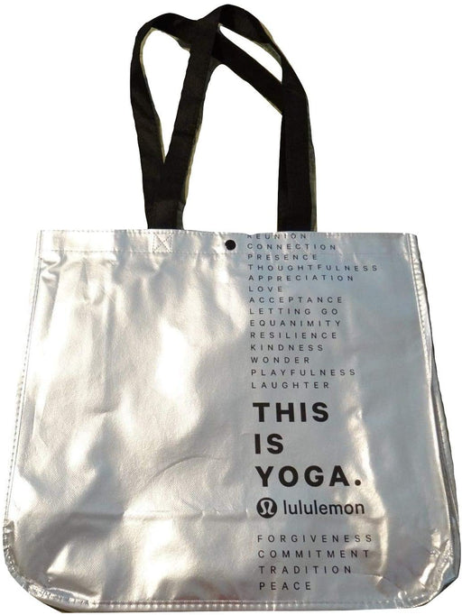 Lululemon New Shopping Beach Swimming Towel Gym Tote Bag Yoga Dance Tennis Golf Gym Beach Skate - Large Silver Bag