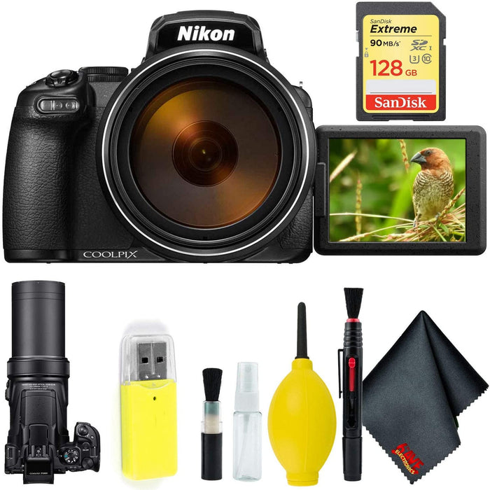 Nikon COOLPIX P1000 Digital Camera + 128GB Sandisk Extreme Memory Card Base Kit International Model