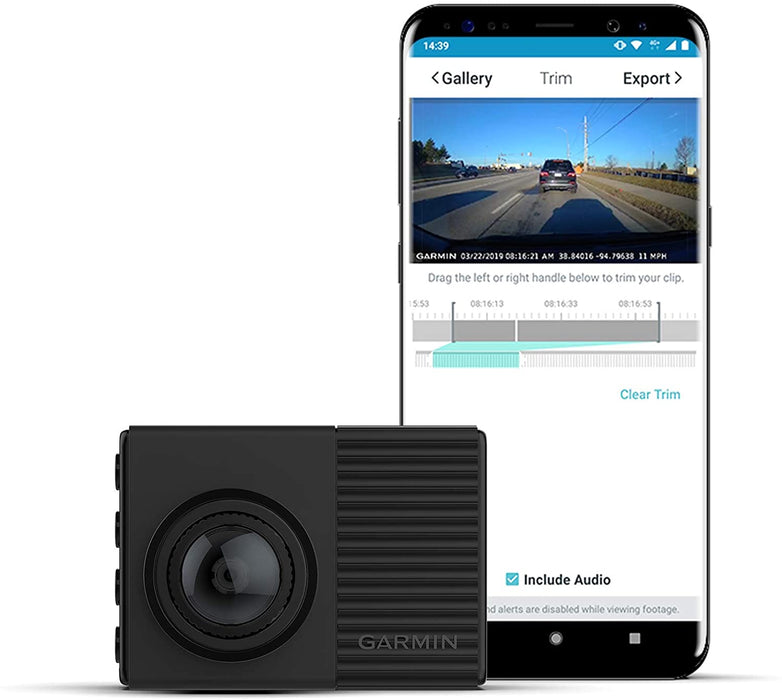 Garmin Dash Cam 66W, Extra-Wide 180-degree Field of View in 1440p HD, 2" LCD Screen and Voice Control & SanDisk 64GB Ultra MicroSDXC UHS-I Memory Card with Adapter - 100MB/s