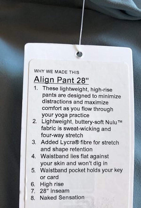 Lululemon Align Pant 28" - AQCG (Aquatic Green)