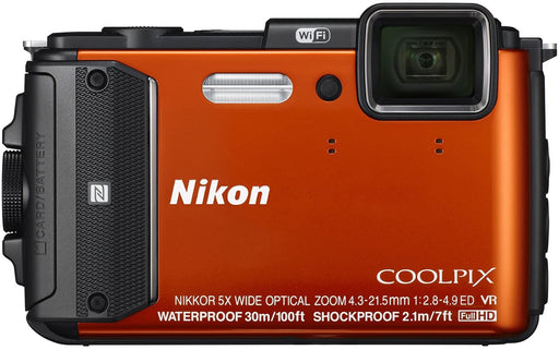 Nikon - Coolpix AW130 16.0-Megapixel Waterproof Digital Camera - Orange