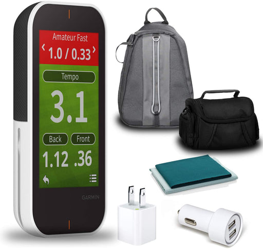 Garmin Approach G80 Handheld Golf GPS & Launch Monitor with 2-Port USB Car Adapter, Wall Adapter and Protectice Carrying Case