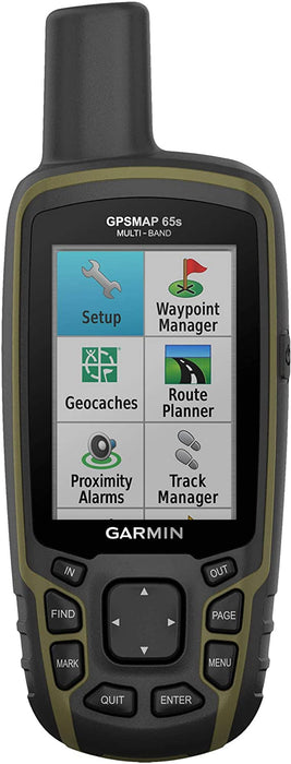 Garmin GPSMAP 65s, Button-Operated Handheld with Altimeter and Compass, Expanded Satellite Support, Multi-Band Technology and 2.6" Colour Display