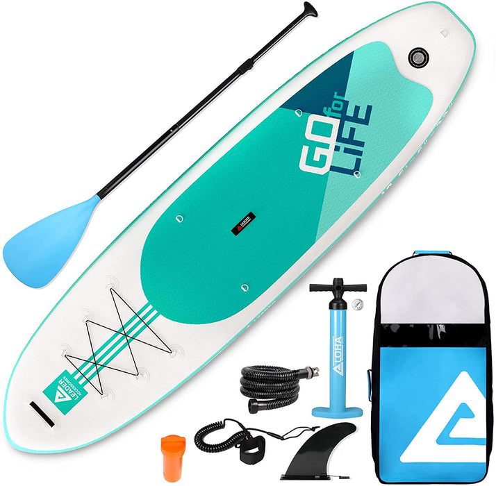 Leader Accessories 10'6" Inflatable Stand Up Paddleboard with Fins (6" Thick) Includes Adjustable Paddle,Kayak Leash,ISUP Backpack, Non-Slip Deck