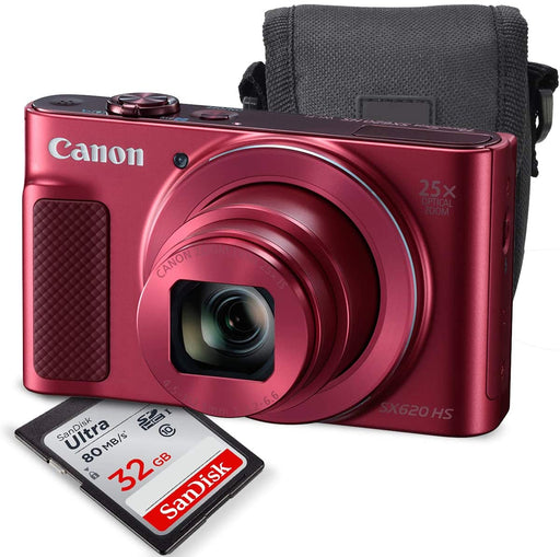 Canon PowerShot SX620 HS Digital Camera along with 32GB, Deluxe Accessory Bundle and Cleaning Kit