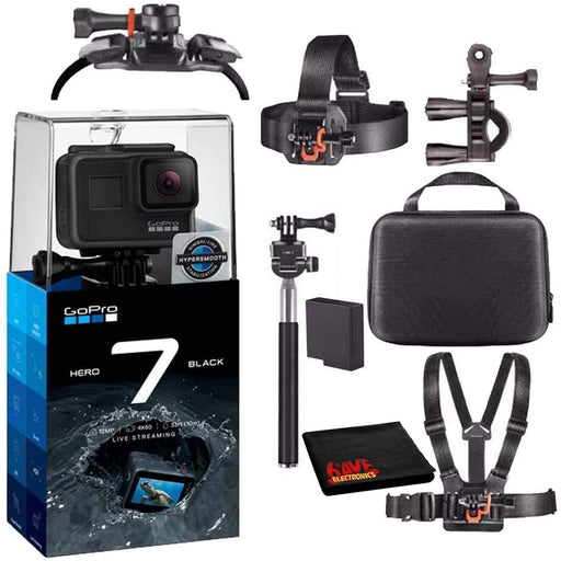 GoPro HERO7 Hero 7 Waterproof Digital Action Camera with 16GB microSD Card Base Bundle (Black)