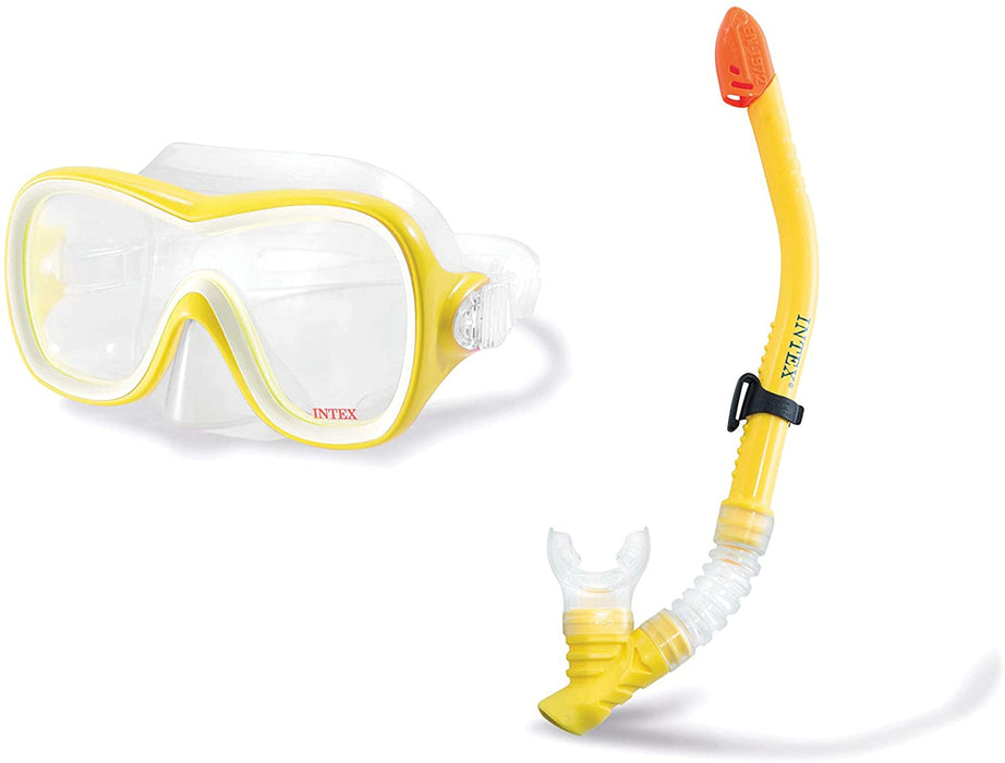 Intex 55647E Wave Rider Swim Set Mask & Snorkel, Yellow, 19.375 x 8.5 x 3.5 inches