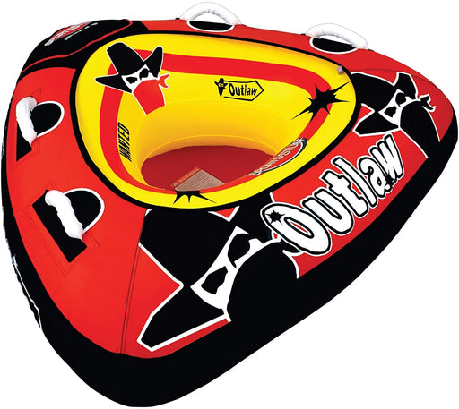 SportsStuff Outlaw | 1 Rider Towable Tube for Boating, black, 53in x 58in