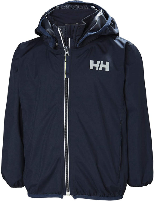 Helly Hansen Kids & Baby Helium Jacket Packable Lightweight Rain Coat, 597 Navy, Size 1