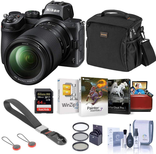 Nikon Z5 Full Frame Mirrorless Camera with 24-200mm VR Zoom Lens Bundle with 64GB SD Card, Bag, Corel Mac Software Kit, Wrist Strap and Accessories