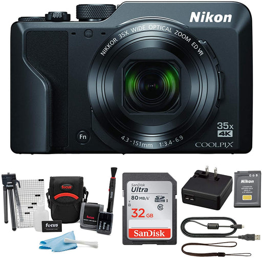 Nikon COOLPIX A1000 Compact Digital Camera 4K Video with 32GB Card and Accessory Bundle (3 Items)