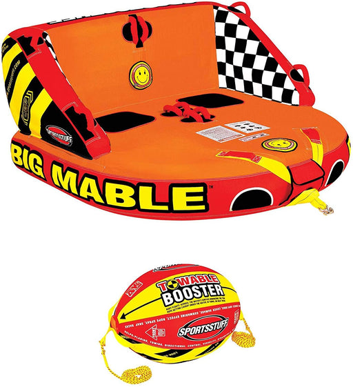 SportsStuff Inflatable Big Mable Double Rider Towable Tube & Ball Towing System
