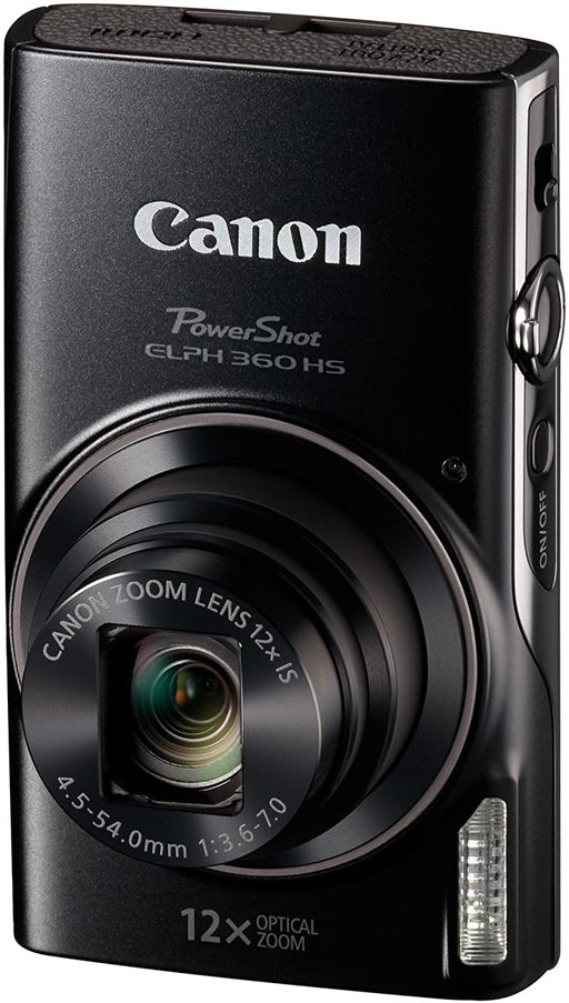 Canon PowerShot ELPH 360 Digital Camera w/ 12x Optical Zoom and Image Stabilization - Wi-Fi & NFC Enabled (Black)