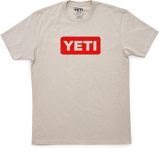 YETI Men's Logo Badge T-Shirt(Sand,X-Large)