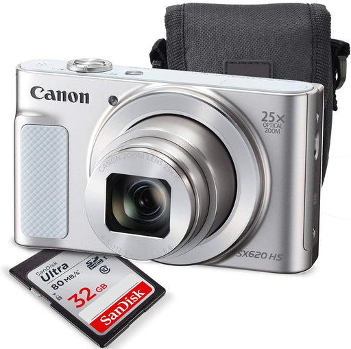 Canon PowerShot SX620 HS Digital Camera along with 32GB, Deluxe Accessory Bundle and Cleaning Kit